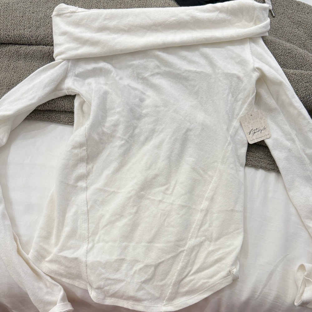 Free People Cream Knit Top